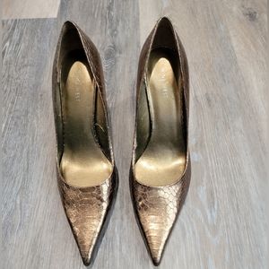 Nine West, size 9.5, Copper color heels